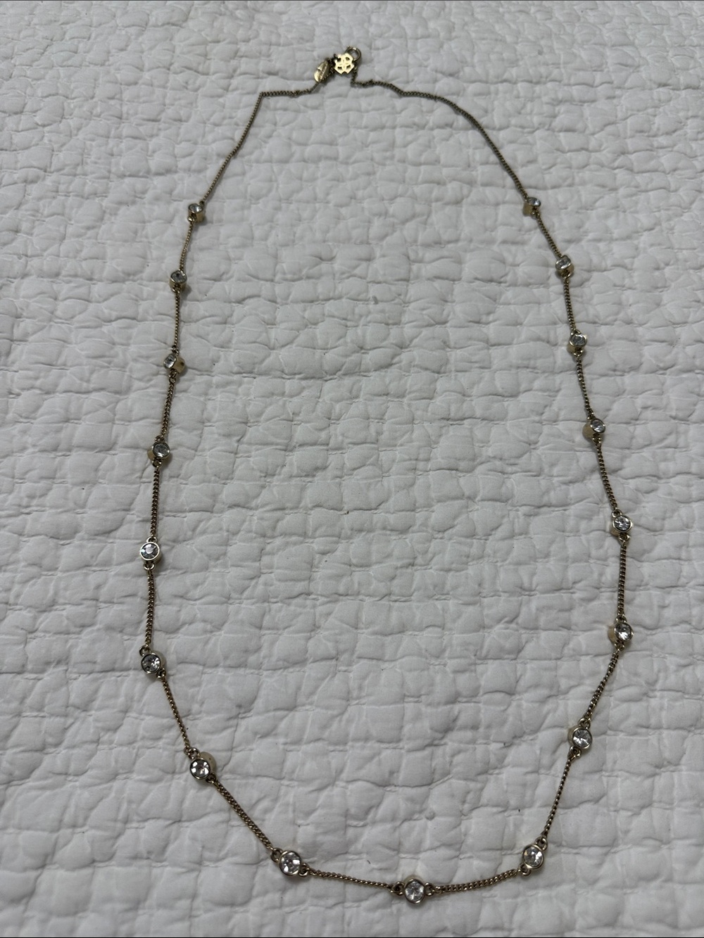 Ann Taylor Gold-Tone Crystal Station Necklace